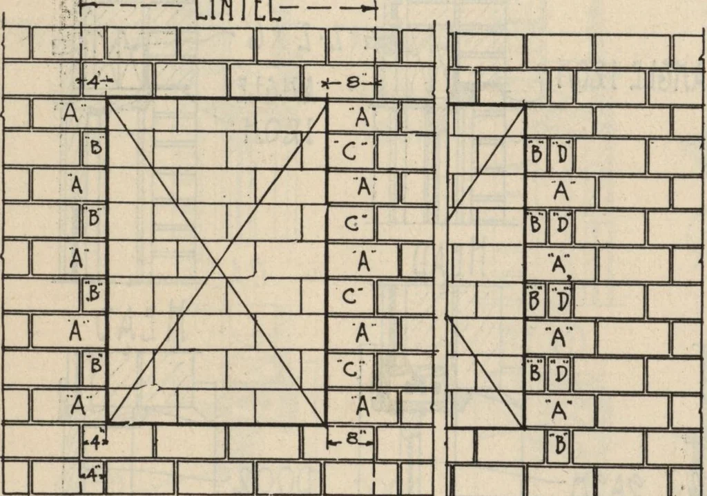 An illustration from Architectural details for every type of building : a practical drafting room guide for contractors, builders, lumber dealers, millmen, draftsmen and architects., 1921, leaf 17