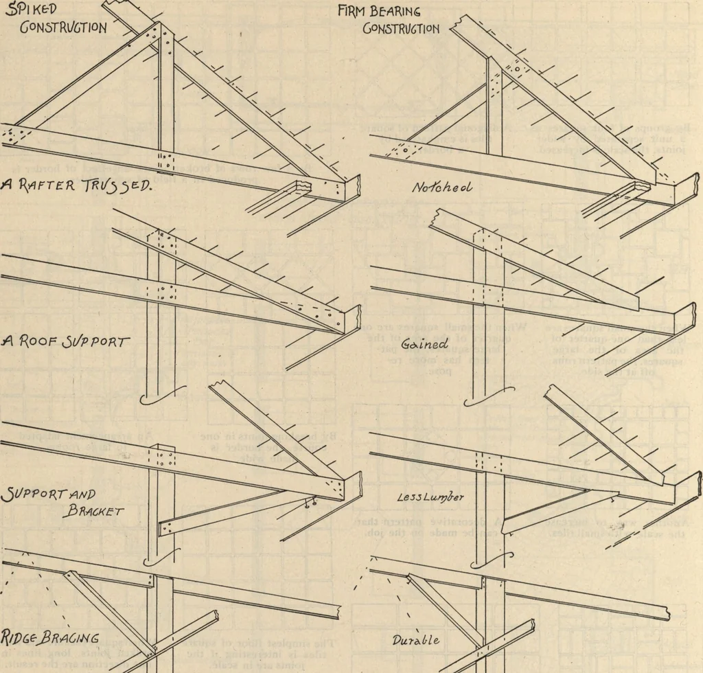 An illustration from Architectural details for every type of building : a practical drafting room guide for contractors, builders, lumber dealers, millmen, draftsmen and architects., 1921, leaf 23