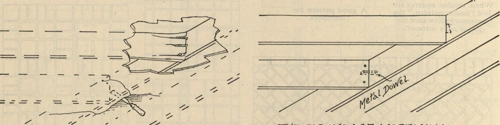 An illustration from Architectural details for every type of building : a practical drafting room guide for contractors, builders, lumber dealers, millmen, draftsmen and architects., 1921, leaf 23