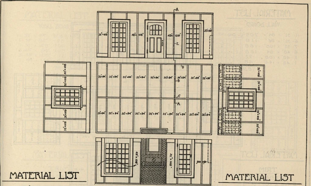 An illustration from Architectural details for every type of building : a practical drafting room guide for contractors, builders, lumber dealers, millmen, draftsmen and architects., 1921, leaf 24