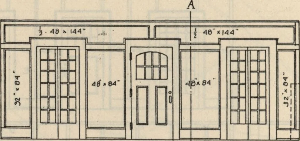 An illustration from Architectural details for every type of building : a practical drafting room guide for contractors, builders, lumber dealers, millmen, draftsmen and architects., 1921, leaf 25