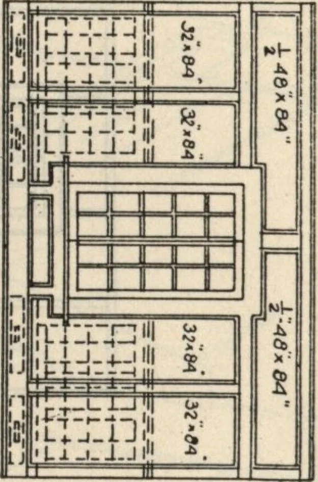 An illustration from Architectural details for every type of building : a practical drafting room guide for contractors, builders, lumber dealers, millmen, draftsmen and architects., 1921, leaf 25