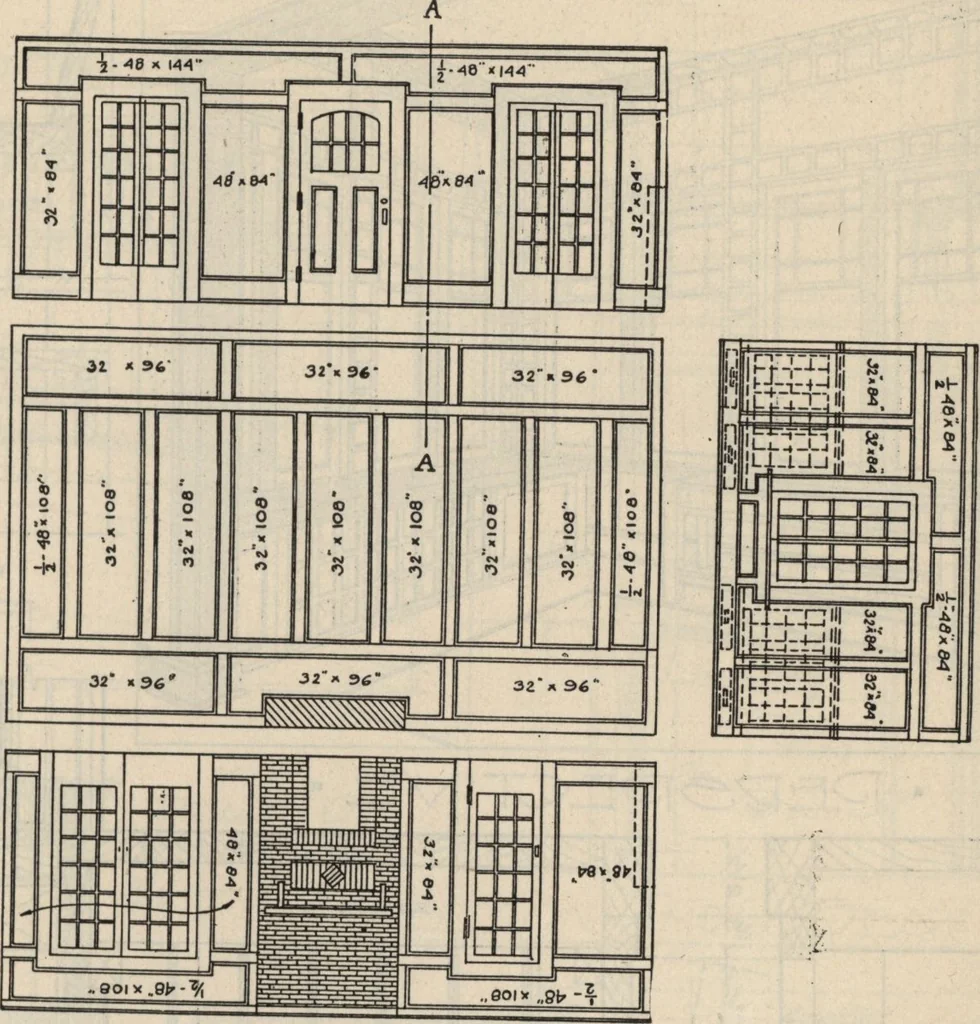 An illustration from Architectural details for every type of building : a practical drafting room guide for contractors, builders, lumber dealers, millmen, draftsmen and architects., 1921, leaf 26