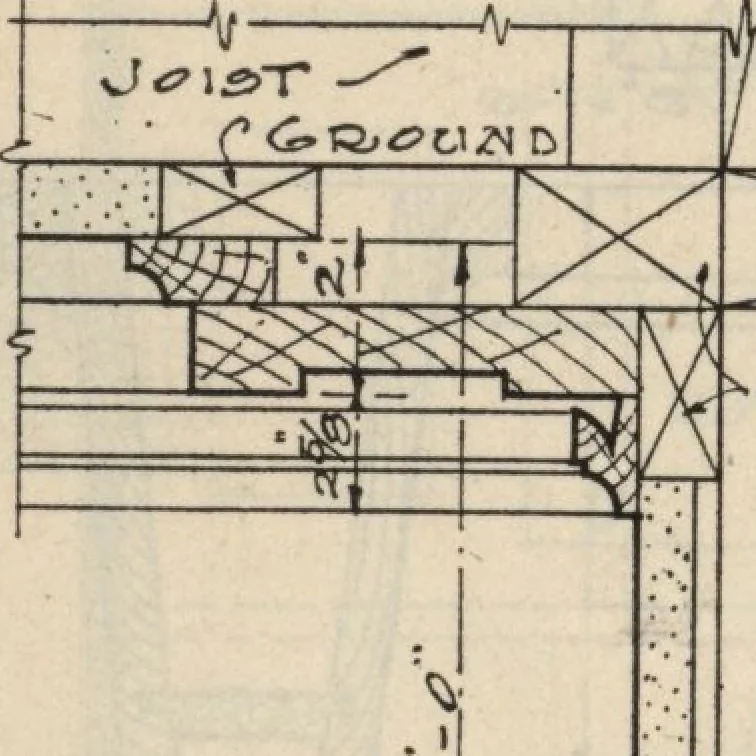 An illustration from Architectural details for every type of building : a practical drafting room guide for contractors, builders, lumber dealers, millmen, draftsmen and architects., 1921, leaf 31