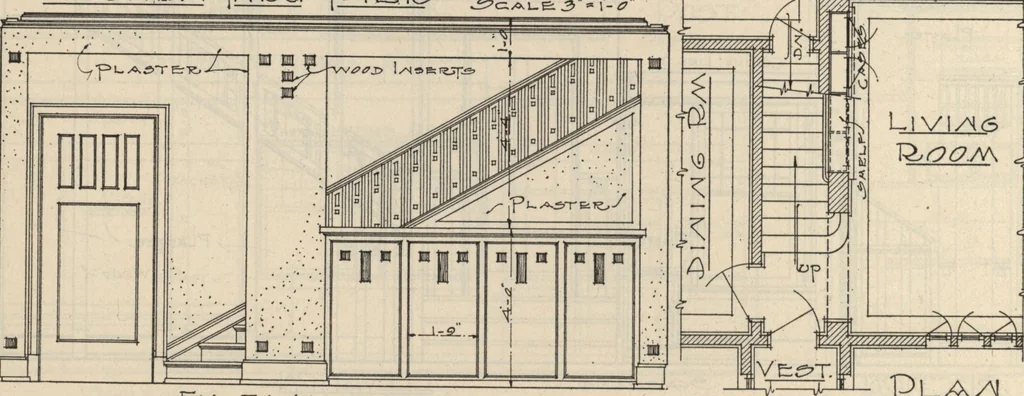 An illustration from Architectural details for every type of building : a practical drafting room guide for contractors, builders, lumber dealers, millmen, draftsmen and architects., 1921, leaf 31