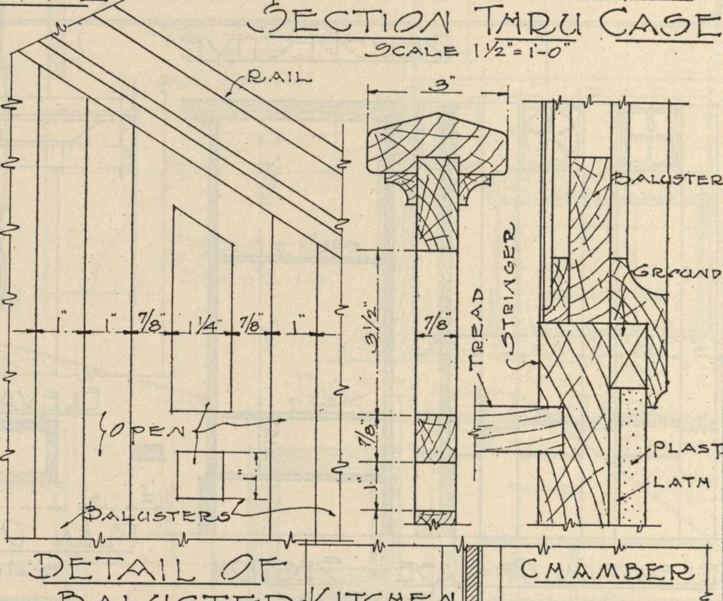 An illustration from Architectural details for every type of building : a practical drafting room guide for contractors, builders, lumber dealers, millmen, draftsmen and architects., 1921, leaf 31