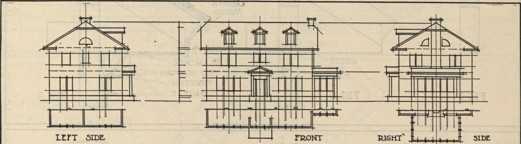 An illustration from Architectural details for every type of building : a practical drafting room guide for contractors, builders, lumber dealers, millmen, draftsmen and architects., 1921, leaf 4