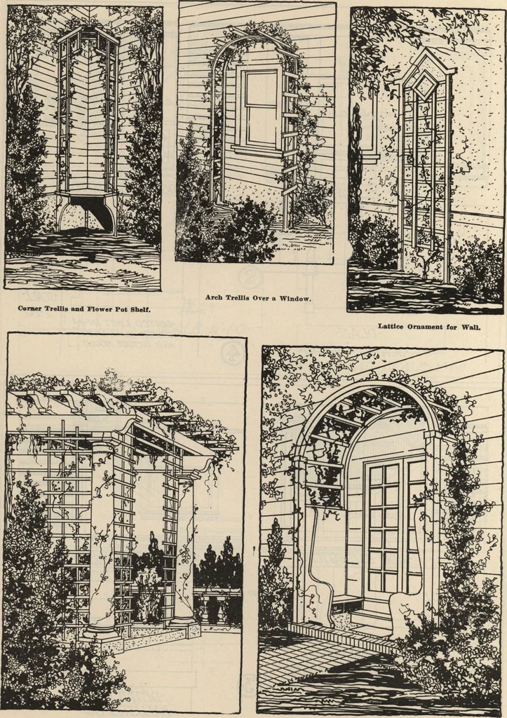 An illustration from Architectural details for every type of building : a practical drafting room guide for contractors, builders, lumber dealers, millmen, draftsmen and architects., 1921, leaf 43