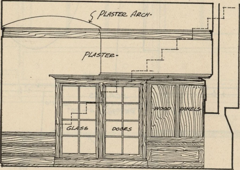 An illustration from Architectural details for every type of building : a practical drafting room guide for contractors, builders, lumber dealers, millmen, draftsmen and architects., 1921, leaf 47