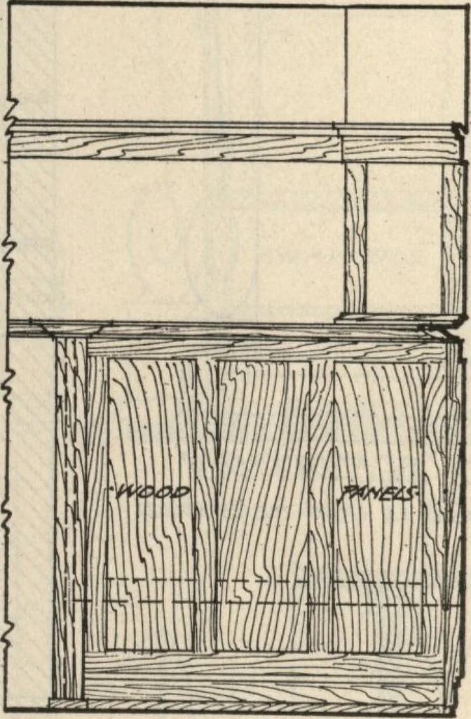 An illustration from Architectural details for every type of building : a practical drafting room guide for contractors, builders, lumber dealers, millmen, draftsmen and architects., 1921, leaf 47