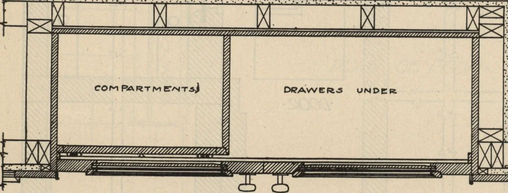 An illustration from Architectural details for every type of building : a practical drafting room guide for contractors, builders, lumber dealers, millmen, draftsmen and architects., 1921, leaf 49
