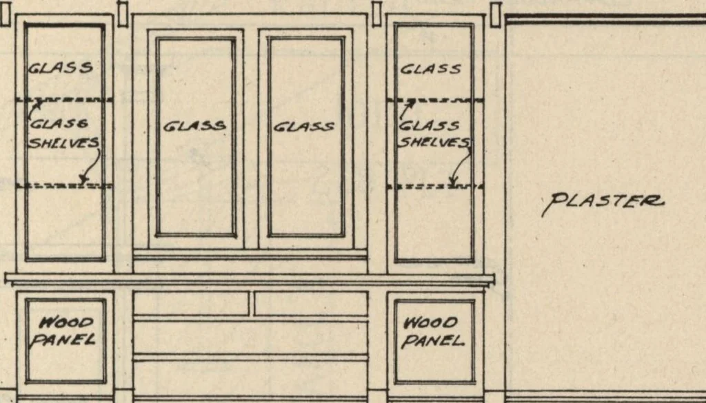 An illustration from Architectural details for every type of building : a practical drafting room guide for contractors, builders, lumber dealers, millmen, draftsmen and architects., 1921, leaf 50