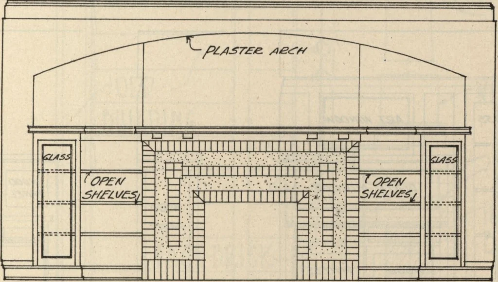 An illustration from Architectural details for every type of building : a practical drafting room guide for contractors, builders, lumber dealers, millmen, draftsmen and architects., 1921, leaf 50