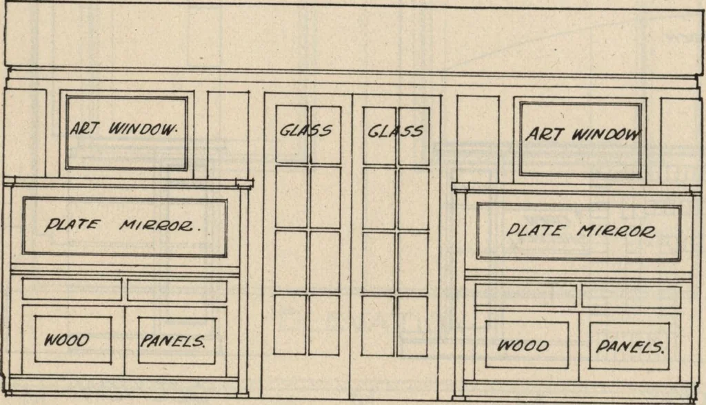 An illustration from Architectural details for every type of building : a practical drafting room guide for contractors, builders, lumber dealers, millmen, draftsmen and architects., 1921, leaf 51