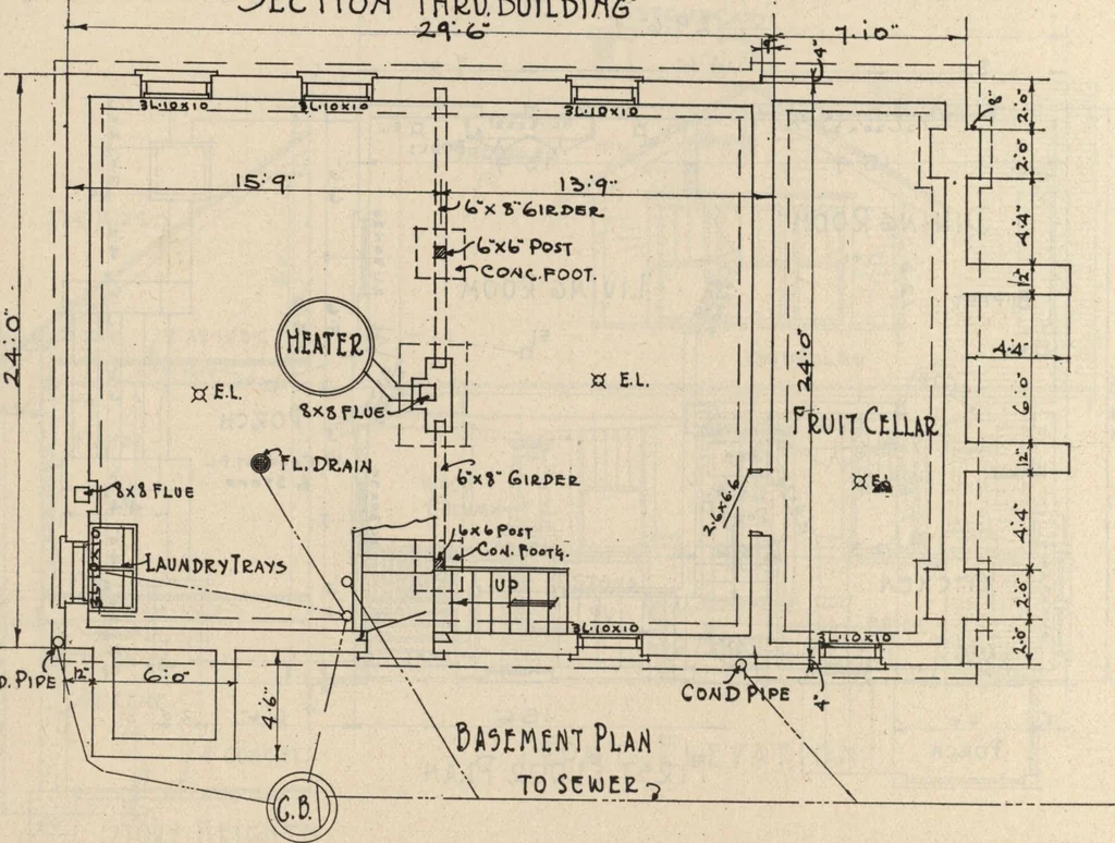 An illustration from Architectural details for every type of building : a practical drafting room guide for contractors, builders, lumber dealers, millmen, draftsmen and architects., 1921, leaf 55