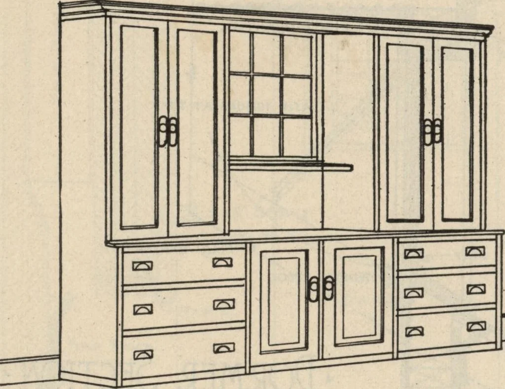 An illustration from Architectural details for every type of building : a practical drafting room guide for contractors, builders, lumber dealers, millmen, draftsmen and architects., 1921, leaf 65