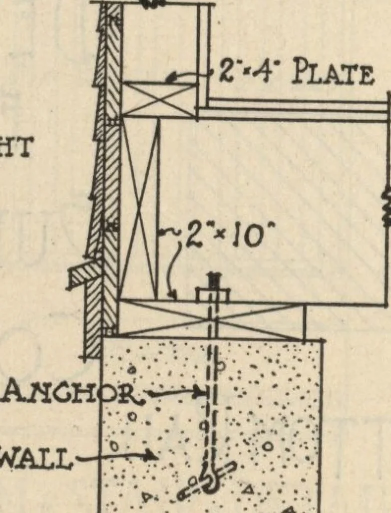 An illustration from Architectural details for every type of building : a practical drafting room guide for contractors, builders, lumber dealers, millmen, draftsmen and architects., 1921, leaf 71