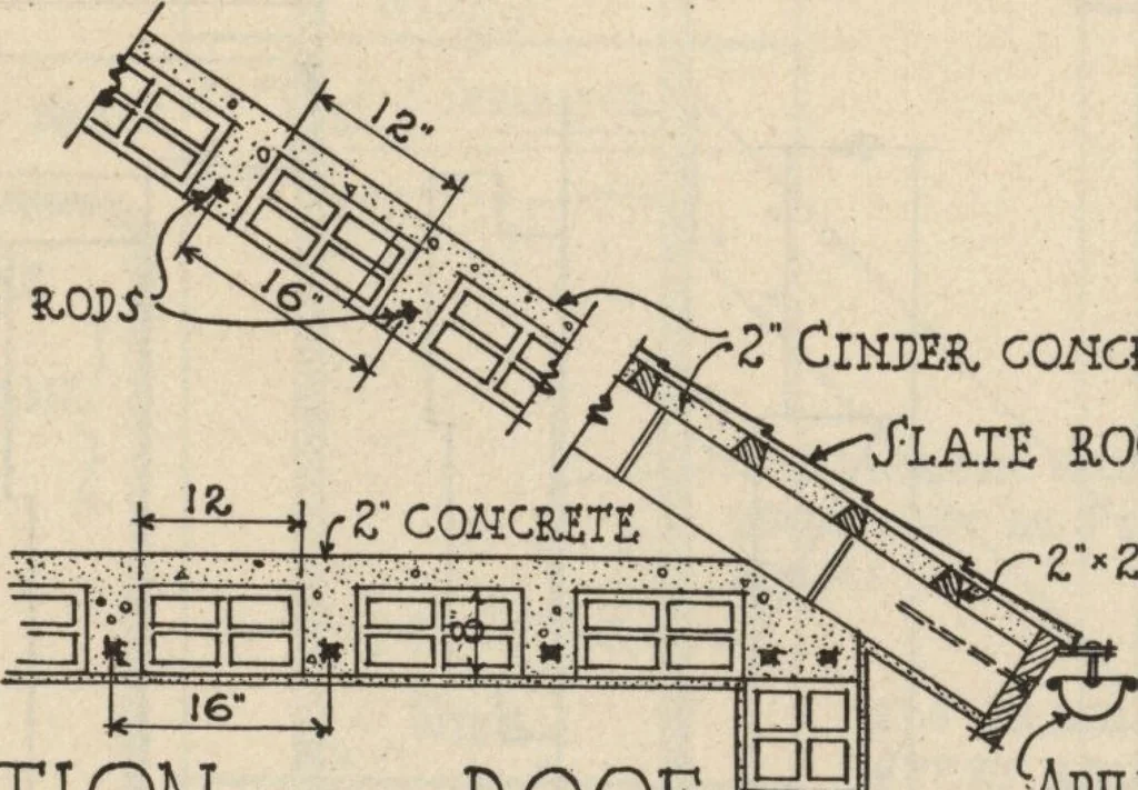 An illustration from Architectural details for every type of building : a practical drafting room guide for contractors, builders, lumber dealers, millmen, draftsmen and architects., 1921, leaf 73