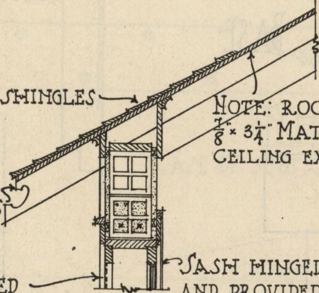 An illustration from Architectural details for every type of building : a practical drafting room guide for contractors, builders, lumber dealers, millmen, draftsmen and architects., 1921, leaf 73
