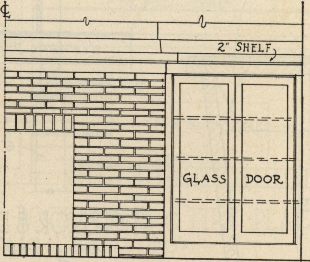 An illustration from Architectural details for every type of building : a practical drafting room guide for contractors, builders, lumber dealers, millmen, draftsmen and architects., 1921, leaf 77