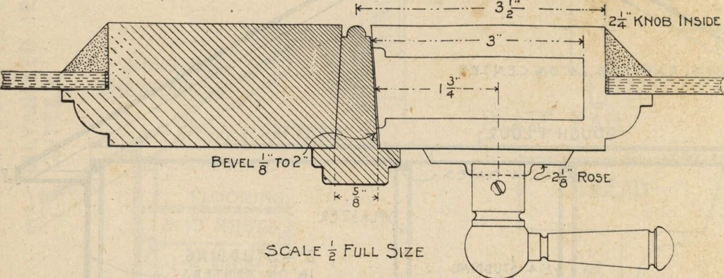 An illustration from Architectural details for every type of building : a practical drafting room guide for contractors, builders, lumber dealers, millmen, draftsmen and architects., 1921, leaf 79