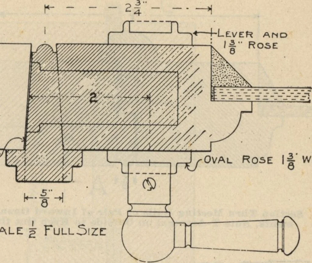 An illustration from Architectural details for every type of building : a practical drafting room guide for contractors, builders, lumber dealers, millmen, draftsmen and architects., 1921, leaf 80