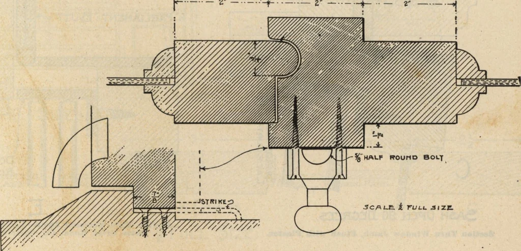 An illustration from Architectural details for every type of building : a practical drafting room guide for contractors, builders, lumber dealers, millmen, draftsmen and architects., 1921, leaf 80