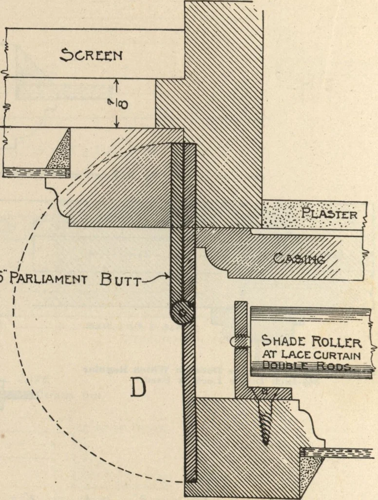 An illustration from Architectural details for every type of building : a practical drafting room guide for contractors, builders, lumber dealers, millmen, draftsmen and architects., 1921, leaf 81