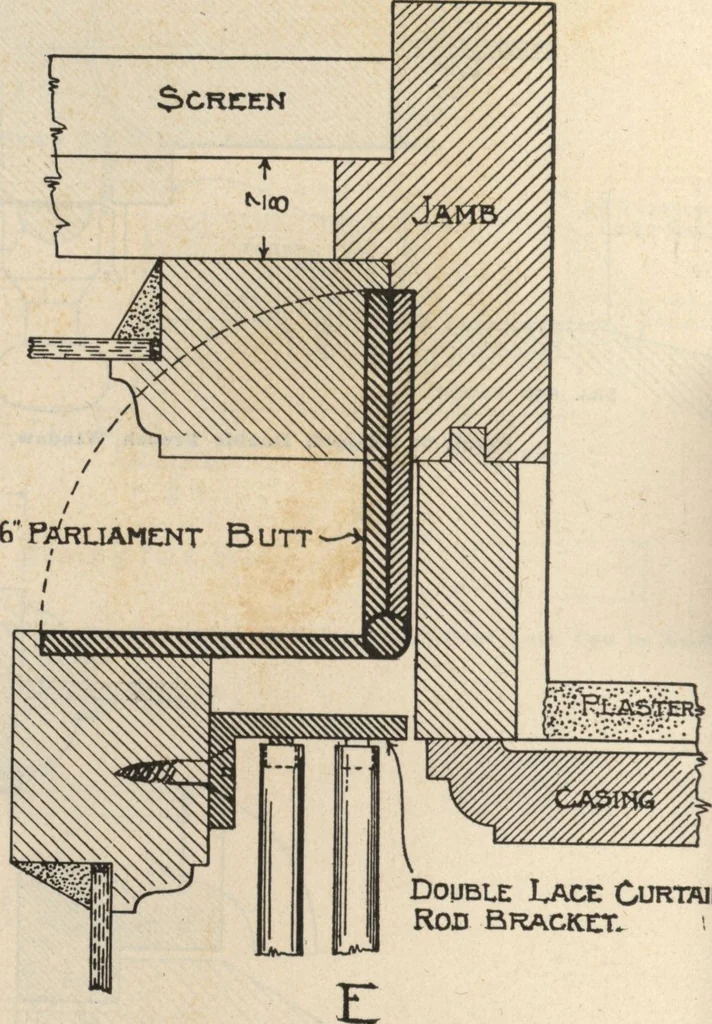 An illustration from Architectural details for every type of building : a practical drafting room guide for contractors, builders, lumber dealers, millmen, draftsmen and architects., 1921, leaf 81