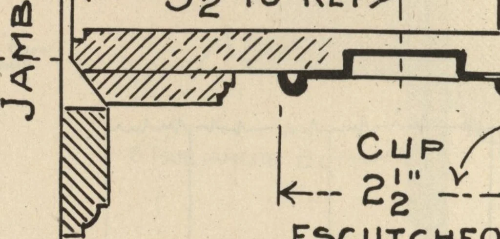 An illustration from Architectural details for every type of building : a practical drafting room guide for contractors, builders, lumber dealers, millmen, draftsmen and architects., 1921, leaf 83