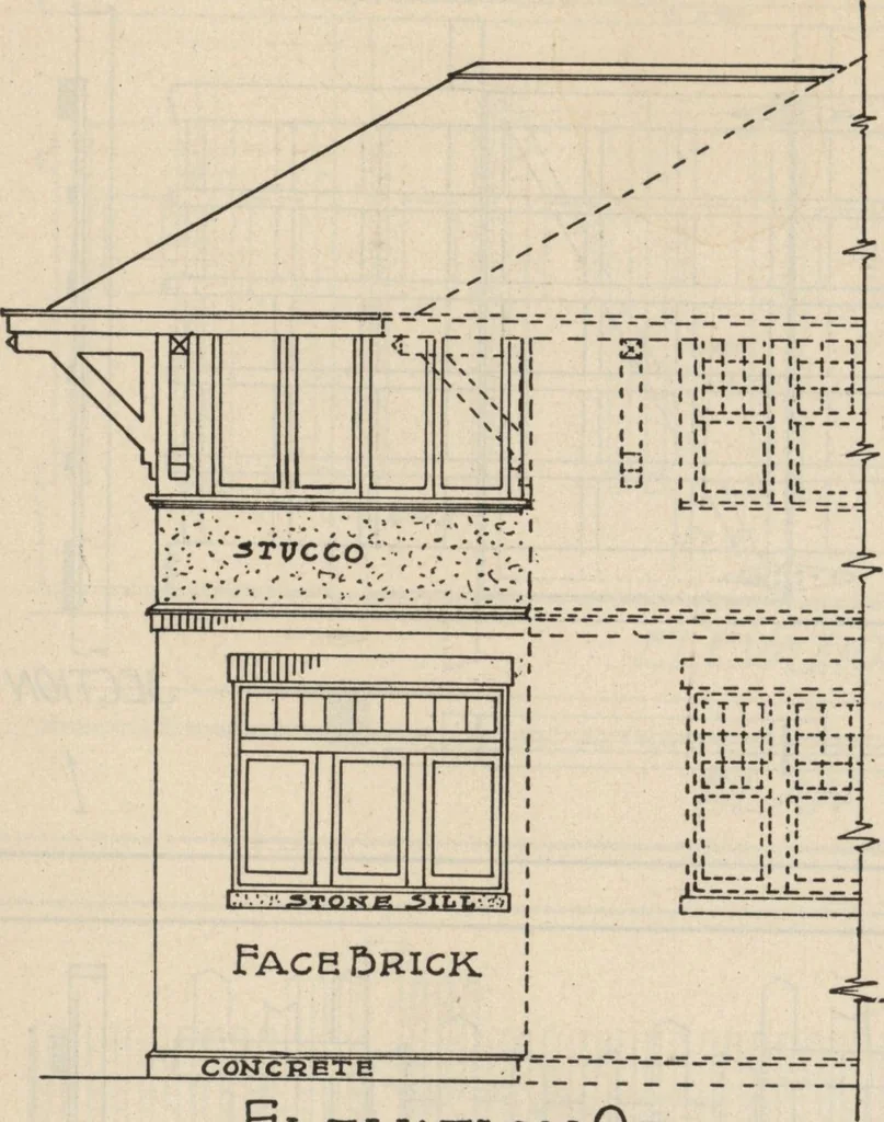 An illustration from Architectural details for every type of building : a practical drafting room guide for contractors, builders, lumber dealers, millmen, draftsmen and architects., 1921, leaf 89