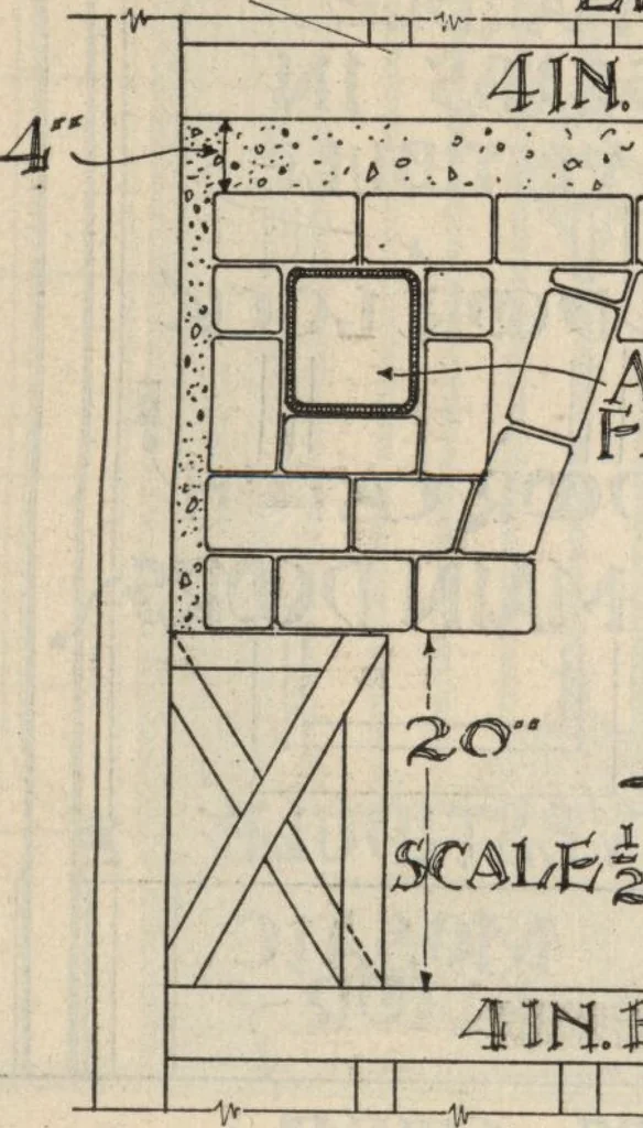An illustration from Architectural details for every type of building : a practical drafting room guide for contractors, builders, lumber dealers, millmen, draftsmen and architects., 1921, leaf 93