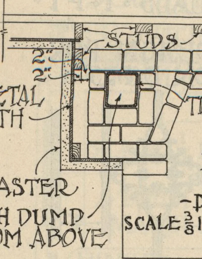 An illustration from Architectural details for every type of building : a practical drafting room guide for contractors, builders, lumber dealers, millmen, draftsmen and architects., 1921, leaf 93