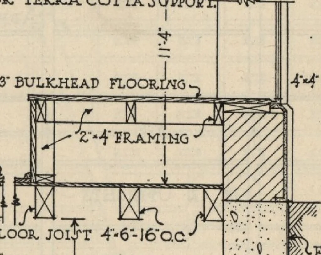An illustration from Architectural details for every type of building : a practical drafting room guide for contractors, builders, lumber dealers, millmen, draftsmen and architects., 1921, leaf 94