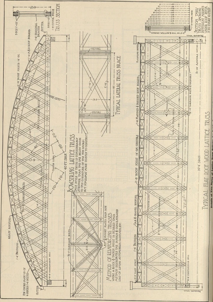 An illustration from Architectural details for every type of building : a practical drafting room guide for contractors, builders, lumber dealers, millmen, draftsmen and architects., 1921, leaf 99