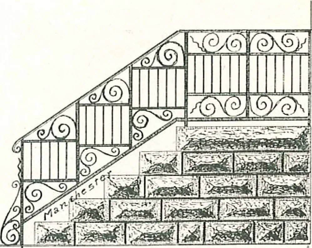 An illustration from Architectural, structural, ornamental iron and steel, 1916, leaf 44