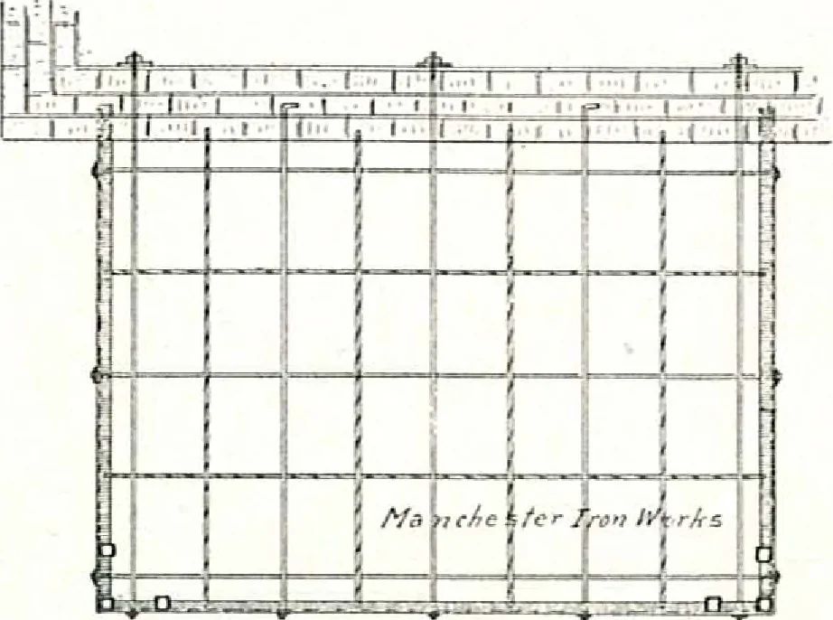 An illustration from Architectural, structural, ornamental iron and steel, 1916, leaf 45