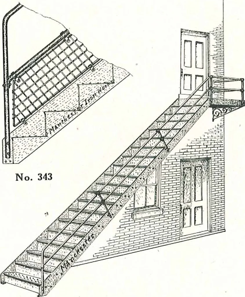 An illustration from Architectural, structural, ornamental iron and steel, 1916, leaf 46