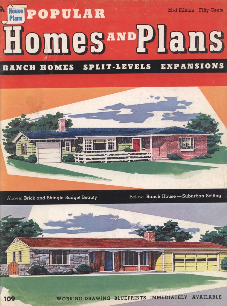 An illustration from Popular homes and plans, 23rd ed., 1963, leaf 0