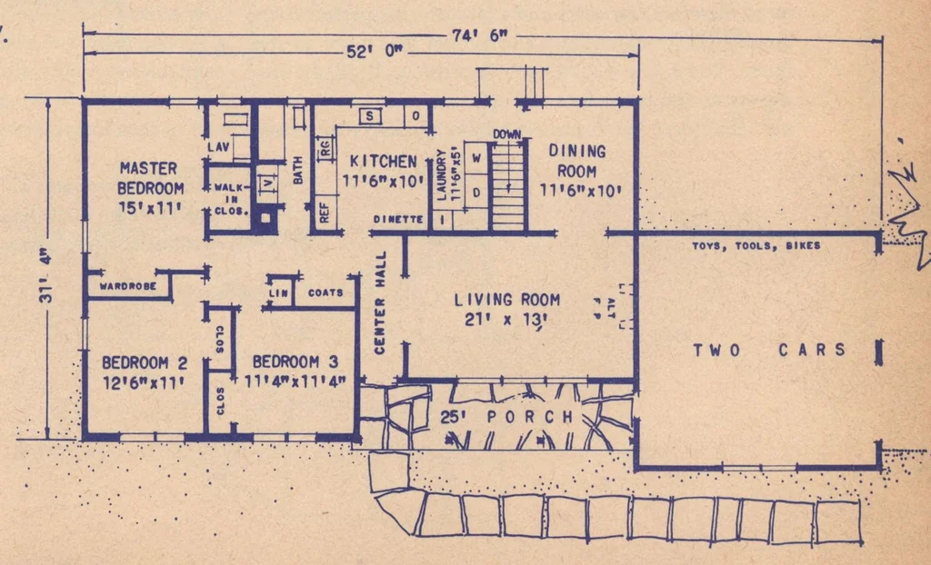 An illustration from Popular homes and plans, 23rd ed., 1963, leaf 28