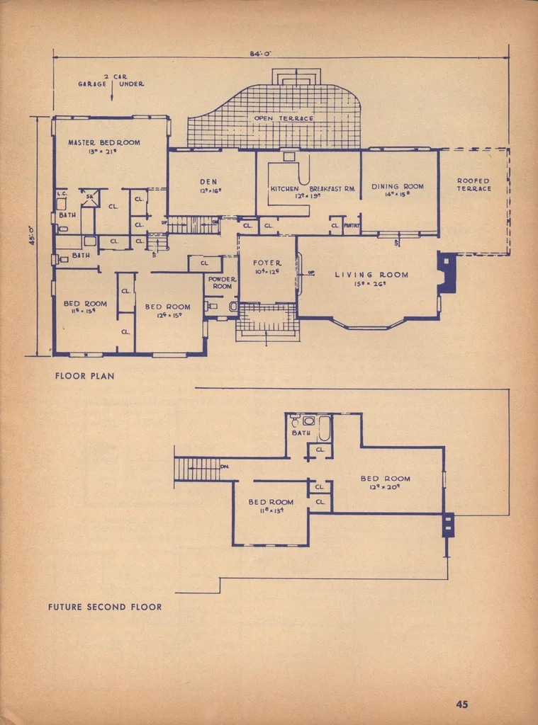 An illustration from Popular homes and plans, 23rd ed., 1963, leaf 46