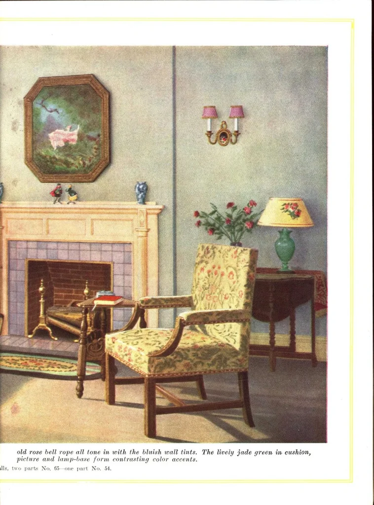 An illustration from Artistic home decoration: a brief treatice on what is required to make a well furnished home and how it may be secured., 1920, leaf 14