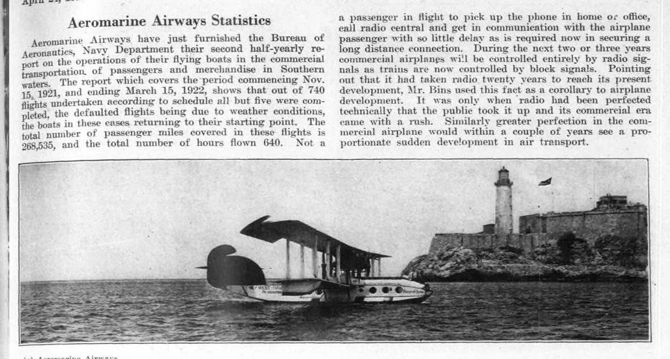 An illustration from Aviation Week 1922-04-24, 1922, leaf 7