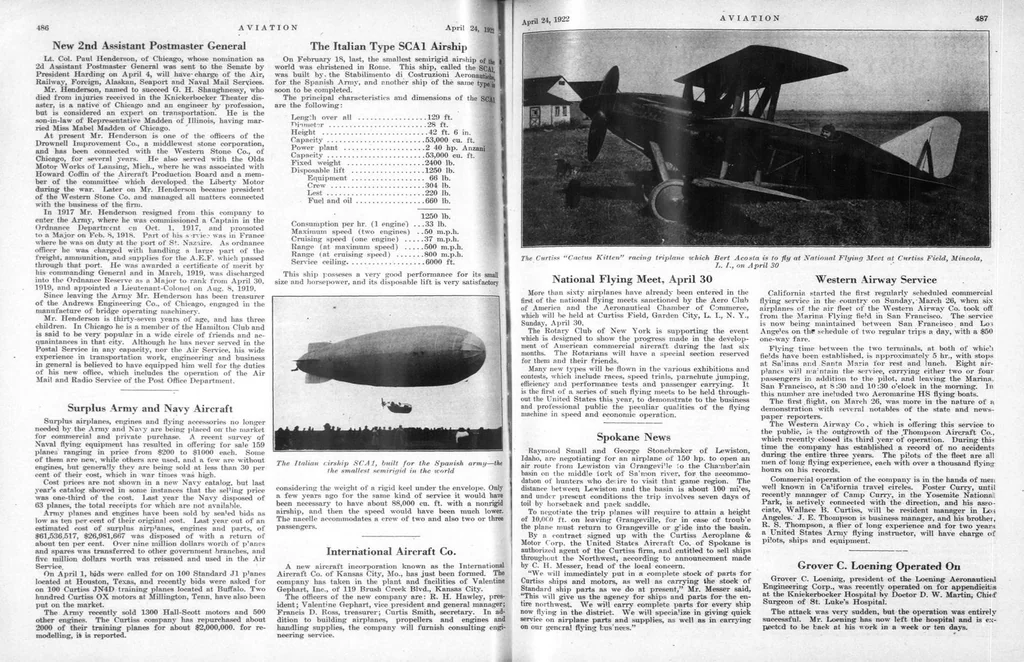 An illustration from Aviation Week 1922-04-24, 1922, leaf 8