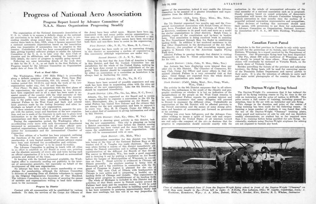 An illustration from Aviation Week 1922-07-10, 1922, leaf 4