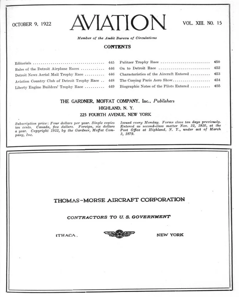 An illustration from Aviation Week 1922-10-09, 1922, leaf 3