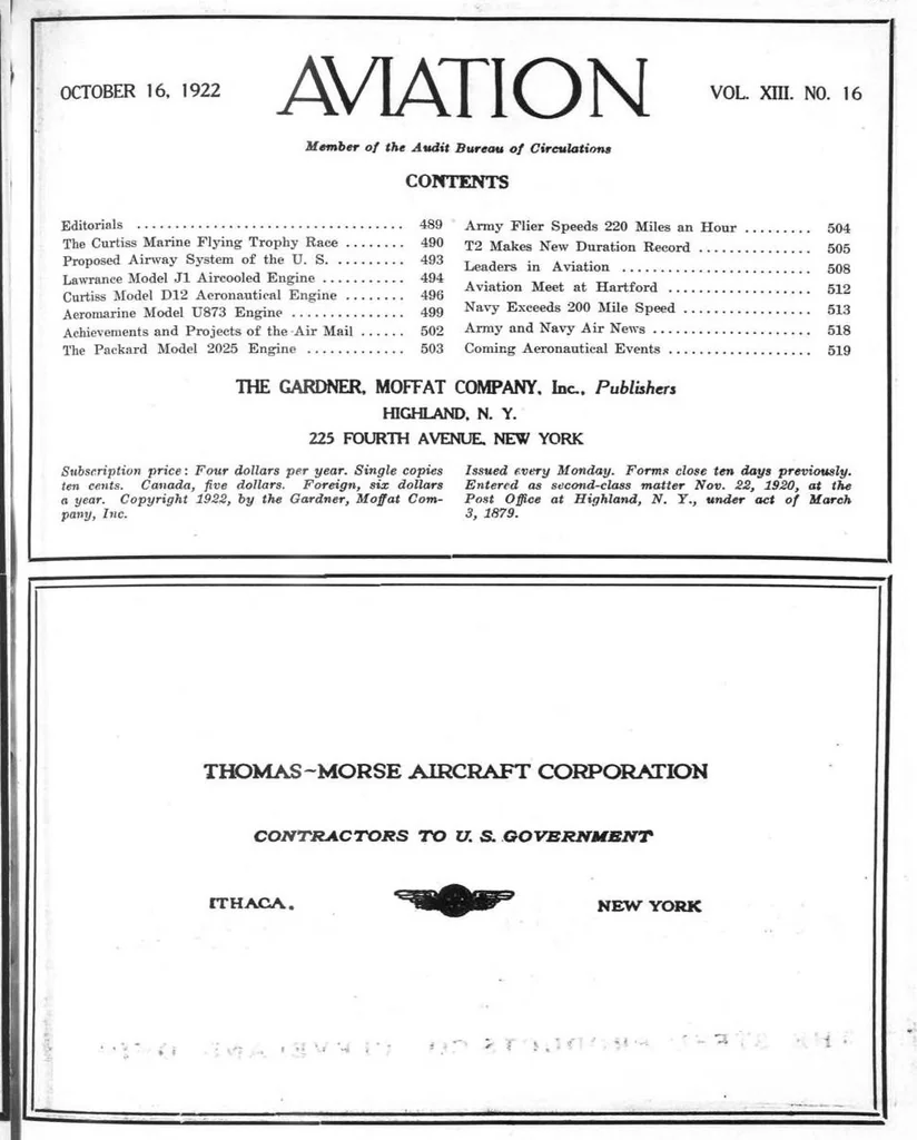 An illustration from Aviation Week 1922-10-16, 1922, leaf 3