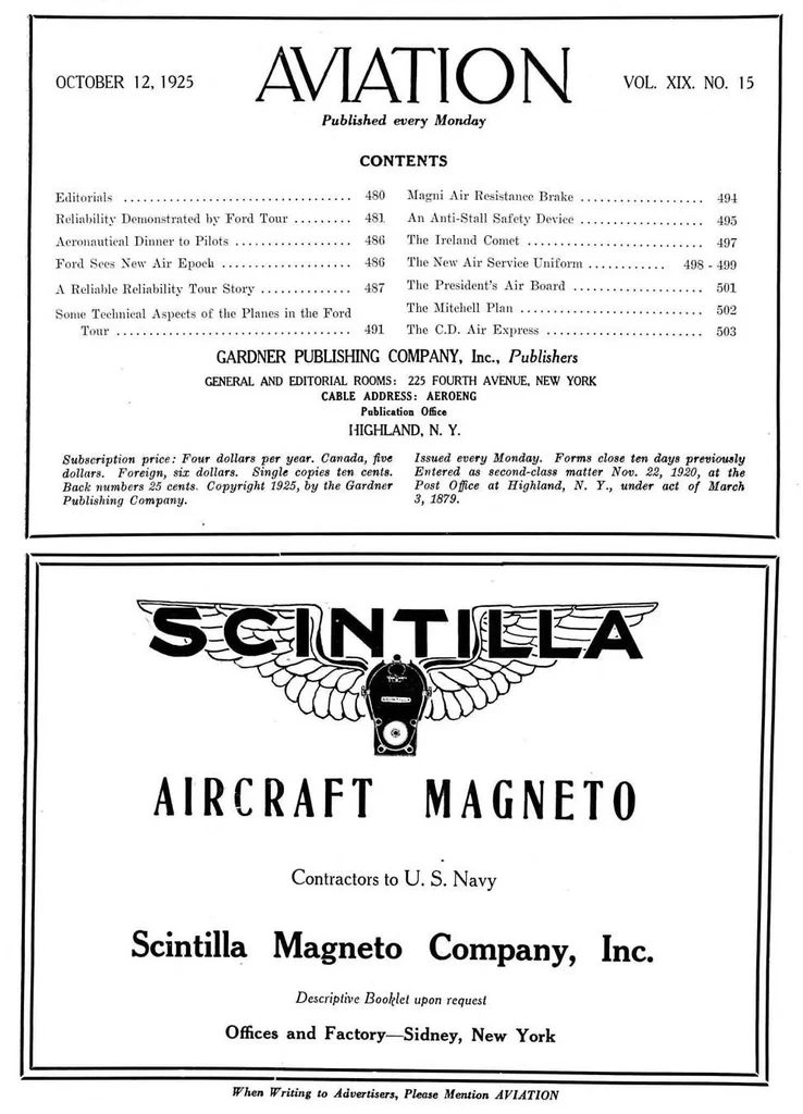 An illustration from Aviation Week 1925-10-12, 1925, leaf 3
