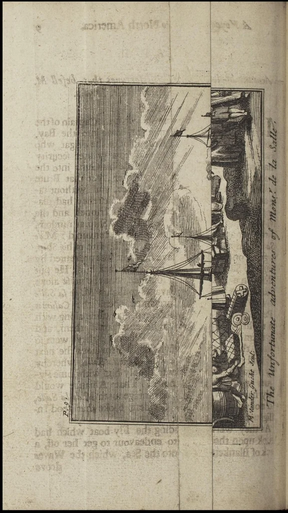 An illustration from A new discovery of a vast country in America, extending above four thousand miles, between New France and New Mexico: with a description of the Great Lakes, cataracts, rivers, plants, and animals, also the manners, customs, and languages of the several native Indians..., 1698, leaf 335
