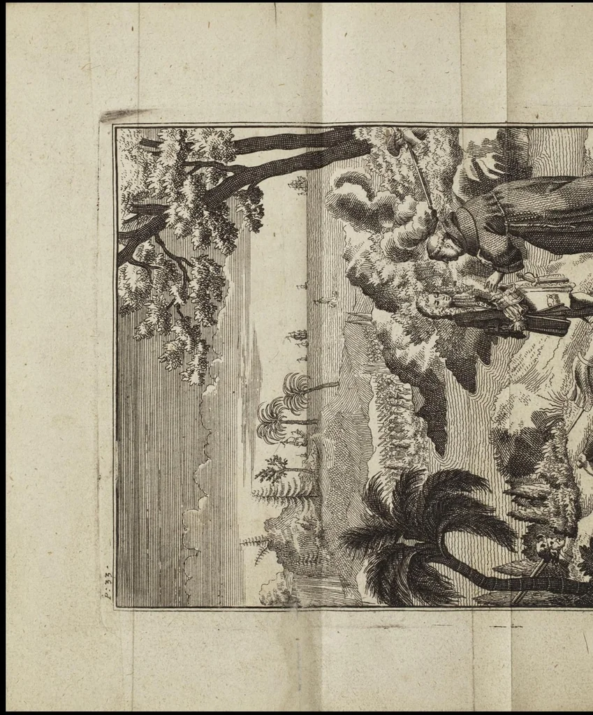 An illustration from A new discovery of a vast country in America, extending above four thousand miles, between New France and New Mexico: with a description of the Great Lakes, cataracts, rivers, plants, and animals, also the manners, customs, and languages of the several native Indians..., 1698, leaf 363